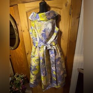 Alex Marie Floral Kids Dress in Blue and Yellow